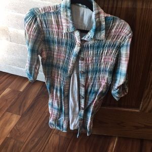 Maurice’s Tunic Pink/Blue Plaid